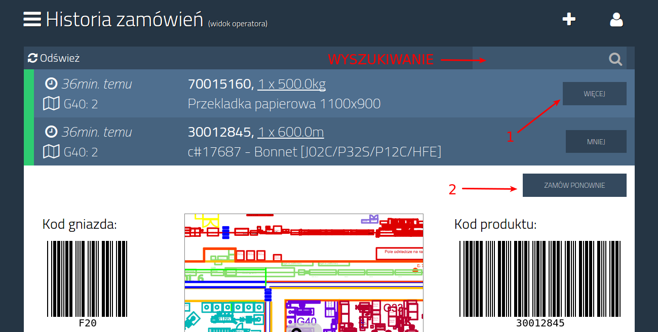 Manual operator orders